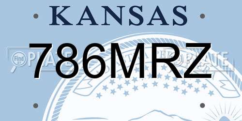 786MRZ Kansas License Plate