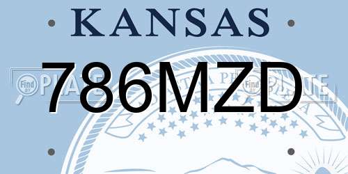 786MZD Kansas License Plate