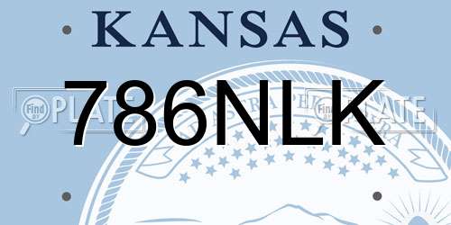 786NLK Kansas License Plate