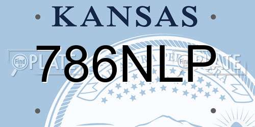 786NLP Kansas License Plate