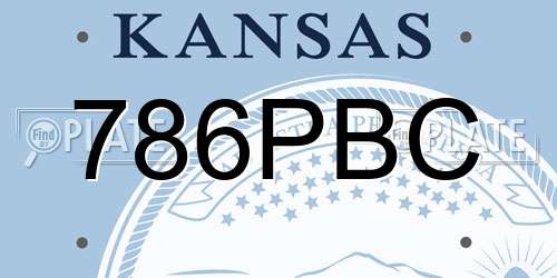 786PBC Kansas License Plate