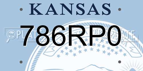 786RP0 Kansas License Plate