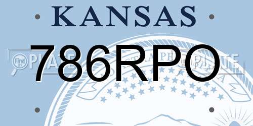 786RPO Kansas License Plate