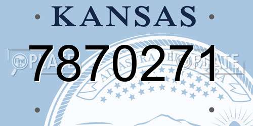 7870271 Kansas License Plate