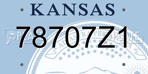78707Z1 Kansas License Plate