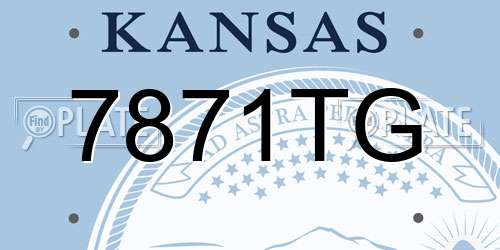 7871TG Kansas License Plate