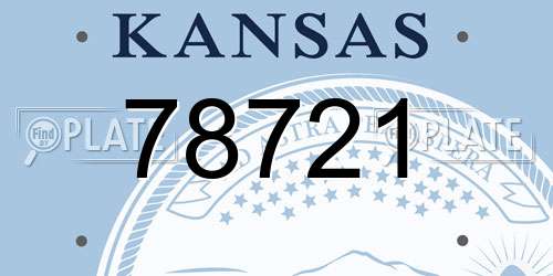 78721 Kansas License Plate