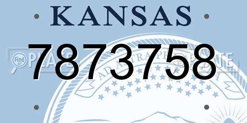 7873758 Kansas License Plate