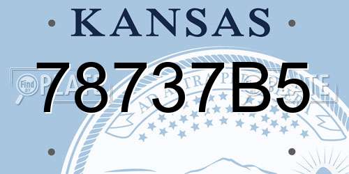 78737B5 Kansas License Plate