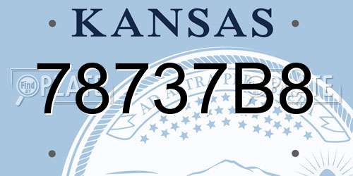 78737B8 Kansas License Plate