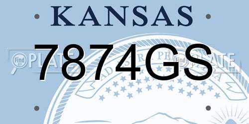 7874GS Kansas License Plate