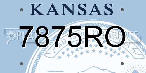7875RO Kansas License Plate