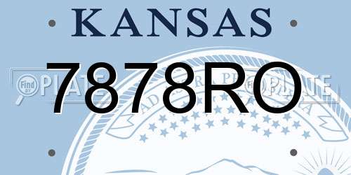 7878RO Kansas License Plate