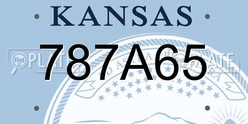 787A65 Kansas License Plate