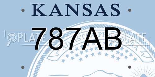 787AB Kansas License Plate