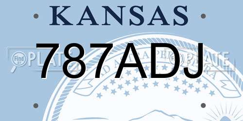 787ADJ Kansas License Plate