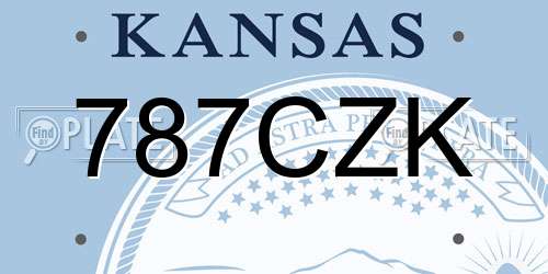 787CZK Kansas License Plate
