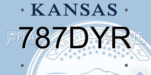 787DYR Kansas License Plate