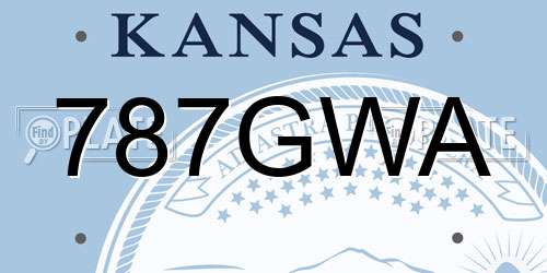 787GWA Kansas License Plate