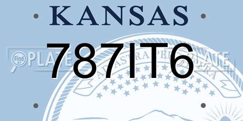 787IT6 Kansas License Plate