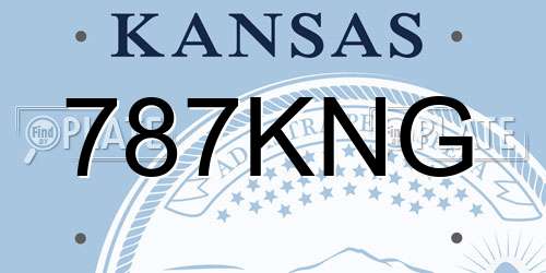 787KNG Kansas License Plate