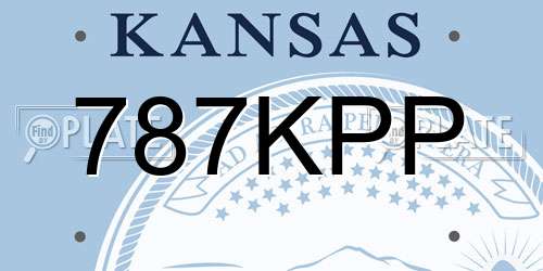 787KPP Kansas License Plate