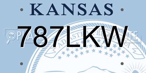 787LKW Kansas License Plate