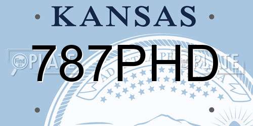 787PHD Kansas License Plate