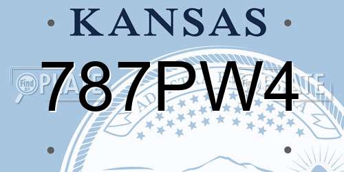 787PW4 Kansas License Plate