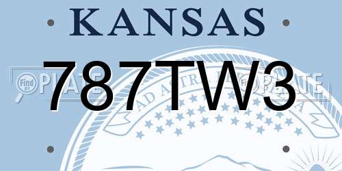 787TW3 Kansas License Plate