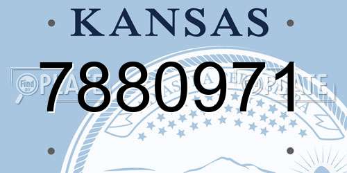 7880971 Kansas License Plate