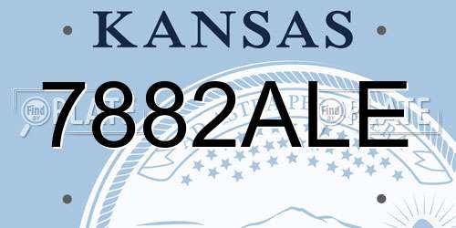 7882ALE Kansas License Plate