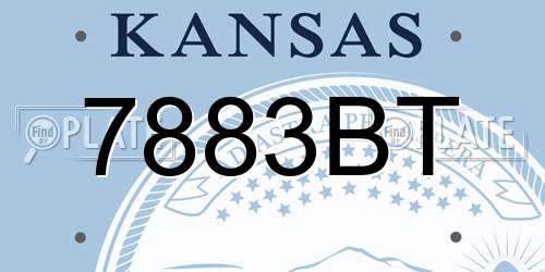 7883BT Kansas License Plate