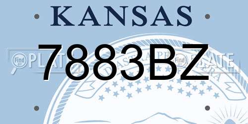 7883BZ Kansas License Plate
