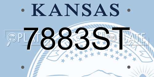 7883ST Kansas License Plate