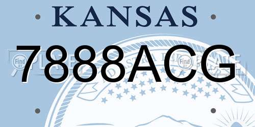7888ACG Kansas License Plate