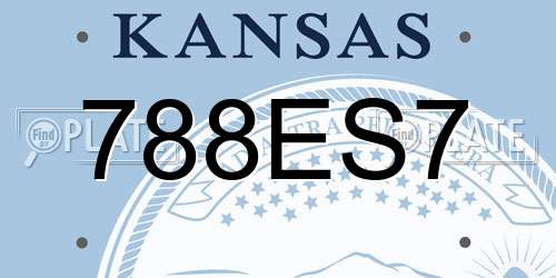 788ES7 Kansas License Plate