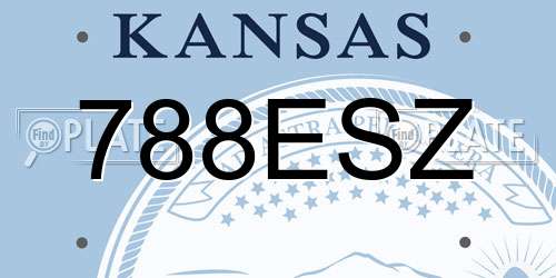 788ESZ Kansas License Plate