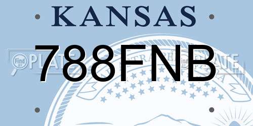 788FNB Kansas License Plate