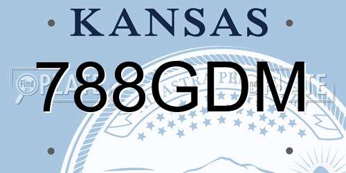 788GDM Kansas License Plate