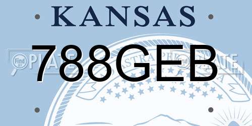 788GEB Kansas License Plate
