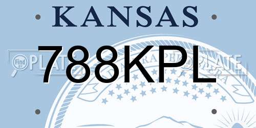 788KPL Kansas License Plate