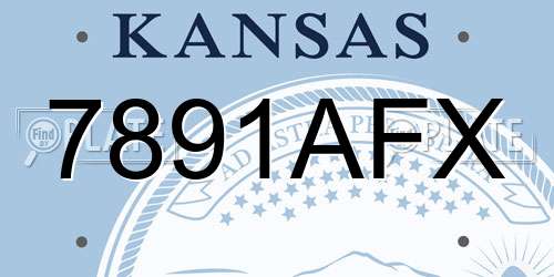 7891AFX Kansas License Plate