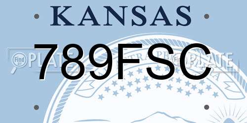 789FSC Kansas License Plate