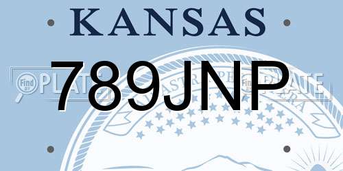 789JNP Kansas License Plate