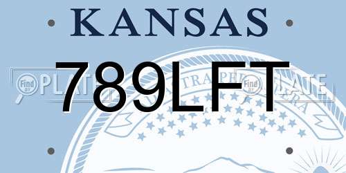789LFT Kansas License Plate