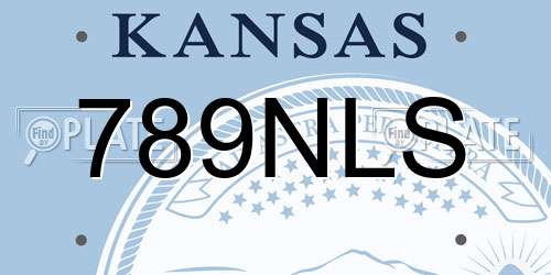 789NLS Kansas License Plate