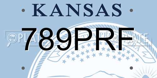 789PRF Kansas License Plate