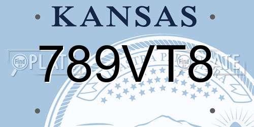 789VT8 Kansas License Plate
