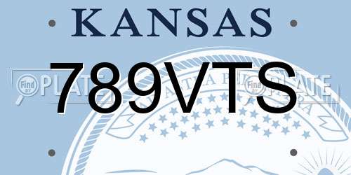 789VTS Kansas License Plate